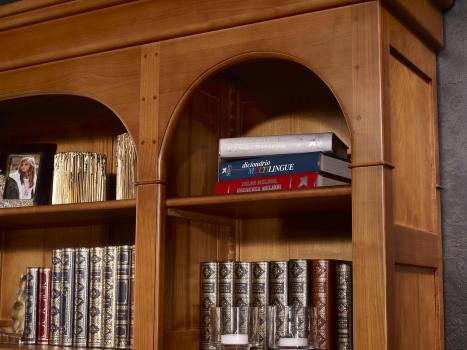 Bibliothèque 4 portes Hélène réalisée en Merisier Massif de style Louis Philippe