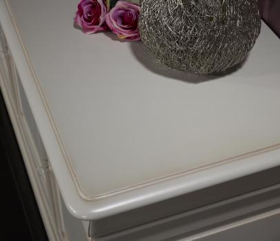 Buffet 4 portes 4 tiroirs Léa réalisé en Merisier Massif de style Louis Philippe Finition Gris Perle 