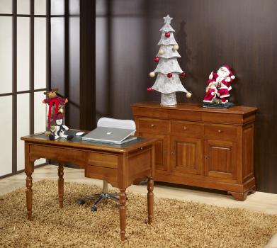 Bureau 1/2 ministre réalisé en merisier massif de style Louis Philippe 