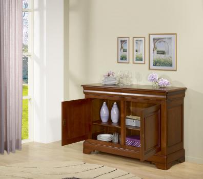 Buffet 2 portes Salomé réalisé en Merisier Massif de style Louis Philippe  Finition Merisier Doré Soutenu