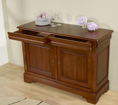 Buffet 2 portes Salomé réalisé en Merisier Massif de style Louis Philippe  Finition Merisier Doré Soutenu