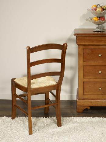 Chaise Mathilde en merisier massif de style Louis Philippe