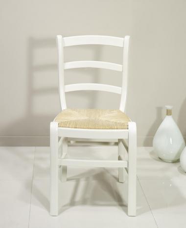 Chaises Mathilde en merisier massif de style Louis Philippe Finition IVOIRE