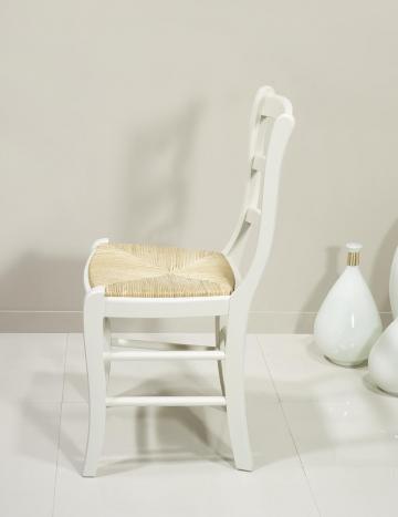 Chaises Mathilde en merisier massif de style Louis Philippe Finition IVOIRE