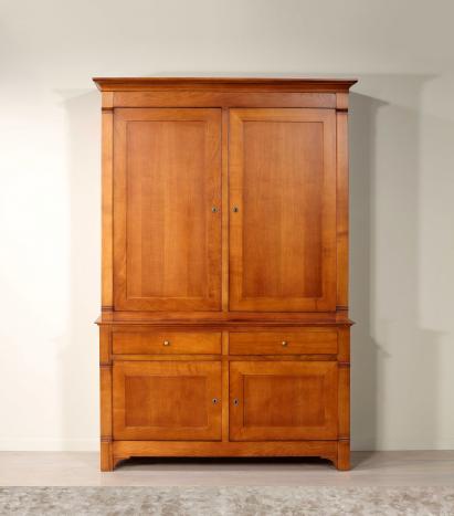 Vaisselier 2 corps 2 portes Maude réalisée en merisier massif de style Directoire