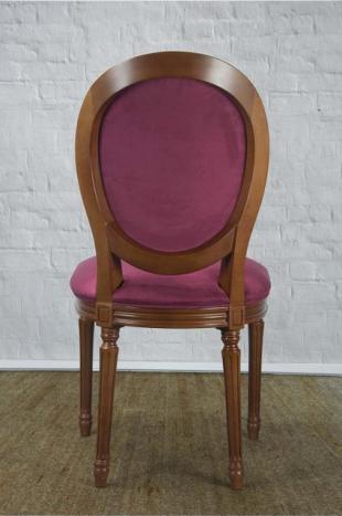 Chaise Emeline réalisée en Merisier Massif de style Louis XVI Suédine Bordeaux