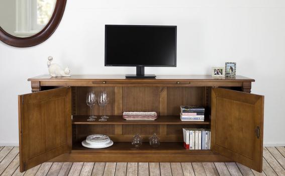 Meuble TV Lucie, réalisé en MERISIER de style Directoire 