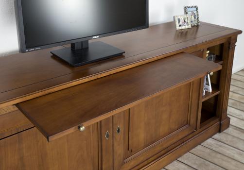 Meuble TV Lucie, réalisé en MERISIER de style Directoire 