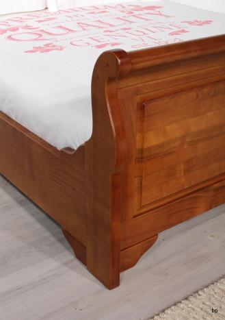 Lit Bateau Jean-Christian en Merisier Massif 140X190 de style Louis Philippe 