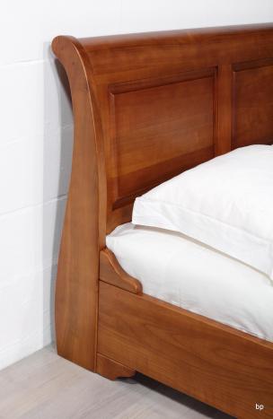 Lit Bateau Jean-Christian en Merisier Massif 140X190 de style Louis Philippe 
