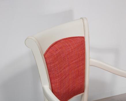 Fauteuil Pauline réalisé en Merisier Massif de style Louis Philippe Patiné Caffee Lattee