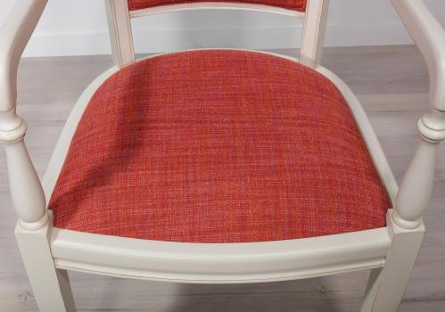 Fauteuil Pauline réalisé en Merisier Massif de style Louis Philippe Patiné Caffee Lattee