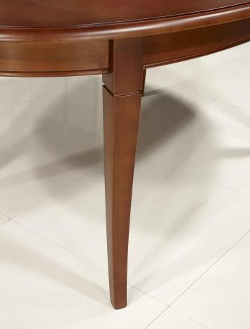 Table ovale de salle à manger Estelle réalisée en merisier massif 170x110 de style Louis Philippe 4 allonges de 40 cm