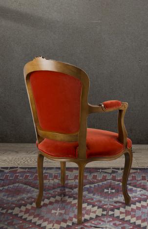Bergère de style Louis XV Alexia réalisée en hêtre massif  Tissu Aldecco