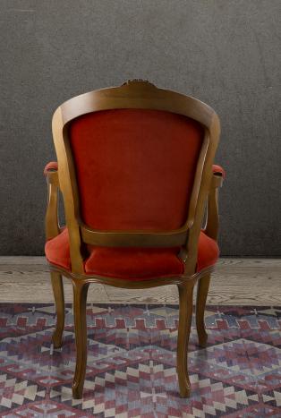 Bergère de style Louis XV Alexia réalisée en hêtre massif  Tissu Aldecco