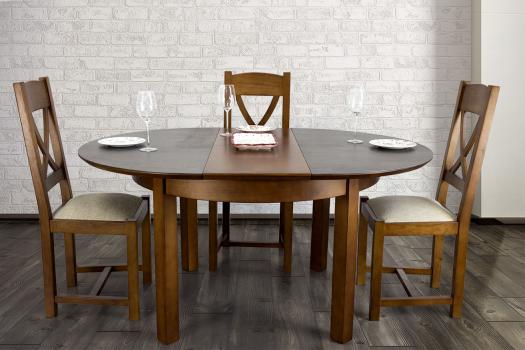 Table ronde Emy réalisée en Merisier de ligne contemporaine  plateau céramique