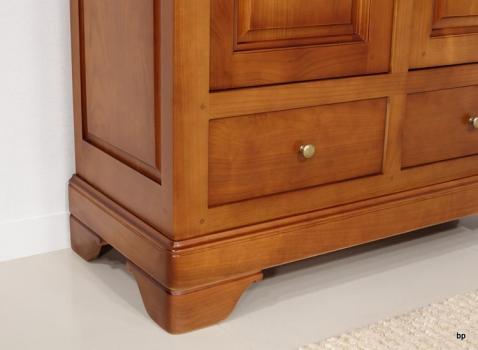 Bassette 2 portes 3 tiroirs réalisée en Merisier Massif de style Louis Philippe
