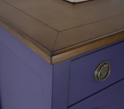 Commode 5 tiroirs Judith réalisée en merisier de style Directoire Violet Patiné