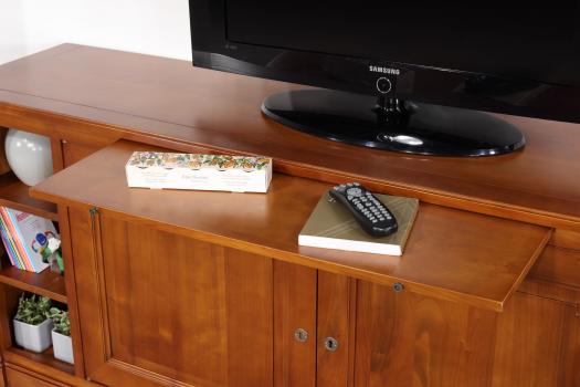 Meuble TV Lucie, réalisé en MERISIER de style Directoire 