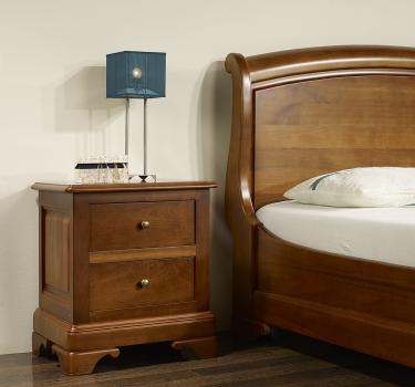 Lit Amandine 140x190 en Merisier Massif de style Louis Philippe PATINE ANTIQUAIRE (LEGER VIEILISSEMENT DU BOIS) Seublement 1 Disponible