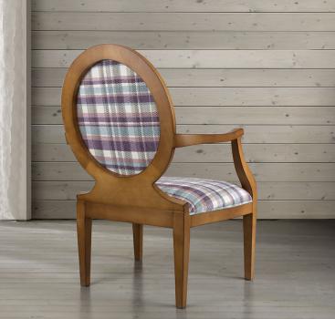 Fauteuil Julia réalisé en hêtre massif Tissu Aldecco
