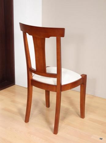Chaise Lou réalisée en Merisier Massif de style Louis Philippe  MOLESKINE BLANCHE