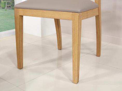 Chaise Florian réalisée en chêne massif Ligne contemporaine Assise Tissu ELASTRON LONDON CREAM