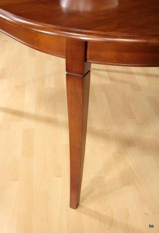 Table Ovale de salle à manger Estelle, réalisée en Merisier Massif de style Louis Philippe 170x110 avec 3 allonges 