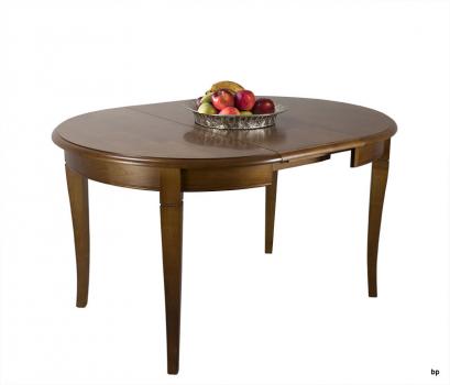 Table ronde 4 pieds Juliette réalisée en Merisier Massif de style Louis Philippe Diamètre 105 cm