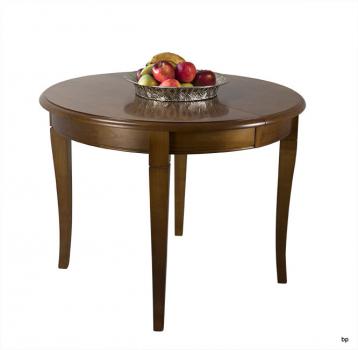 Table ronde 4 pieds Juliette réalisée en Merisier Massif de style Louis Philippe Diamètre 105 cm