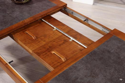 Table de repas Aurore réalisée en Merisier Massif Contemporaine Plateau céramique Largeur 160 cm