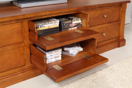Meuble TV 16/éme Laurence réalisé en merisier de style Directoire