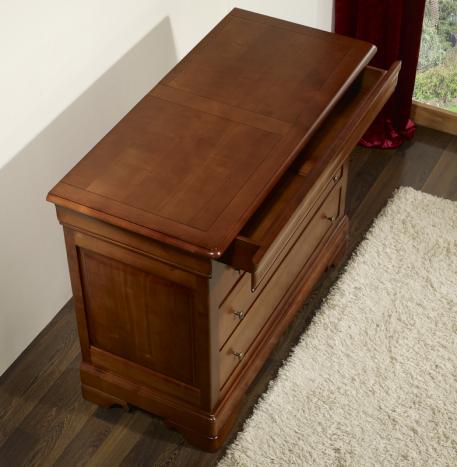 Commode 4 tiroirs Salomé, réalisée en Merisier Massif de style Louis Philippe