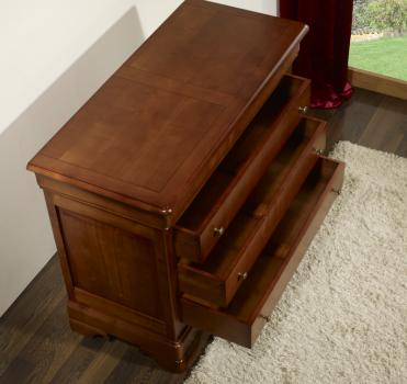 Commode 4 tiroirs Salomé, réalisée en Merisier Massif de style Louis Philippe