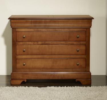 Commode 4 tiroirs Salomé, réalisée en Merisier Massif de style Louis Philippe
