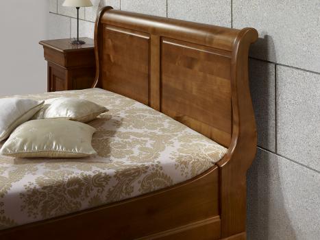 Lit bateau Nicolas 160X200 en Merisier Massif de style Louis Philippe SEULEMENT 1 DISPONIBLE