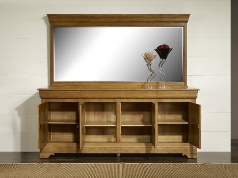 Miroir pour Buffet 3 portes en Chêne Massif de style Louis Philippe