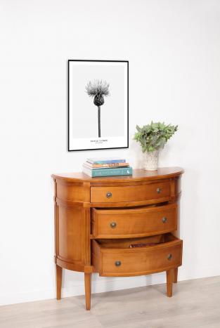 Commode 1/2 Lune Armelle 3 tiroirs en Merisier de style Louis XVI 