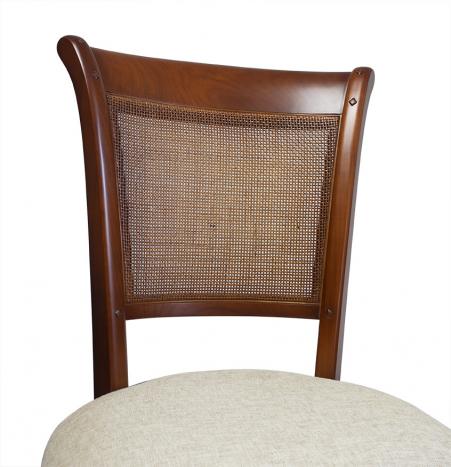 Lot de 2 Chaises Ambre réalisée en Merisier de style Louis Philippe Tissu Aldeco