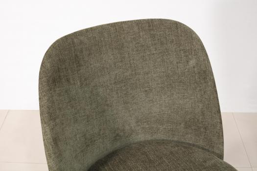 Chaise Edouard, assise et dos capitonnés, pieds en Merisier massif de ligne Contemporaine 
