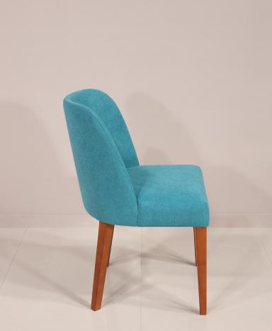 Chaise Edouard, assise et dos capitonnés, pieds en Merisier massif de ligne Contemporaine Kénia n°16