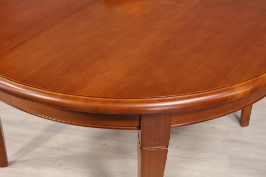 Table ronde 4 pieds Juliette, réalisée en Merisier Massif de style Louis Philippe Diamètre 120 SEULEMENT 1 DISPONIBLE