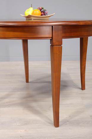 Table ronde 4 pieds Juliette, réalisée en Merisier Massif de style Louis Philippe Diamètre 120 SEULEMENT 1 DISPONIBLE