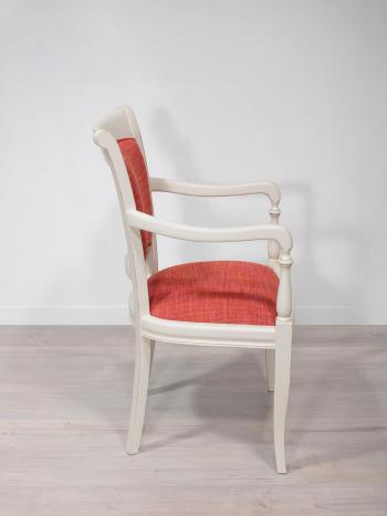 Fauteuil Pauline réalisé en Merisier Massif de style Louis Philippe Patiné Caffee Lattee