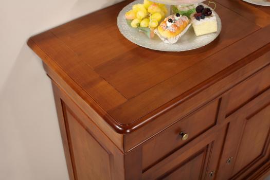 Buffet 3 portes 6 tiroirs Laure, réalisé en merisier massif de style Louis Philippe
