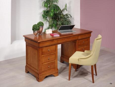 Bureau Ministre 9 tiroirs Zoé réalisé en Merisier Massif de style Louis Philippe SEULEMENT 1 DISPONIBLE