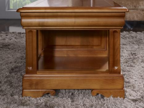 Table basse Camille en Merisier de style Louis Philippe 2 TIROIRS EN VA ET VIENT 