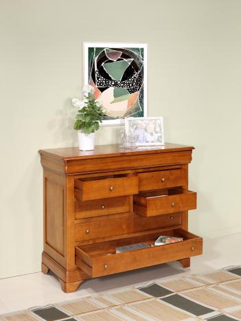 Commode 7 tiroirs réalisée en Merisier Massif de style Louis Philippe SEULEMENT 1 DISPONIBLE
