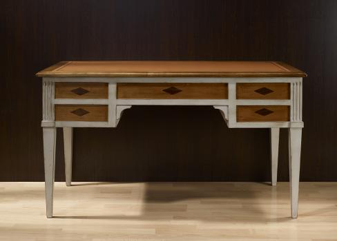 Bureau Ministre Mathilde réalisée en Merisier Massif de style Directoire PATINE GRIS USE 