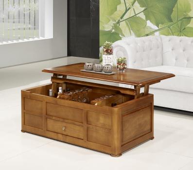 Table Basse Bar Pauline réalisée en Merisier de style Louis Philippe
